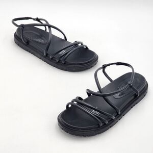 Roxy Brooke Strappy Flat Platform Lug Sole Sandals Casual Black Size 9
